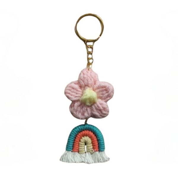 Rainbow Flower Key chain - Pink